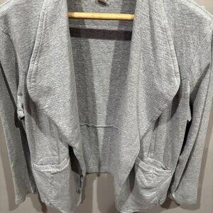 Caslon Open Front Draped Cardigan/Jacket Gray Knit SZ: XL
